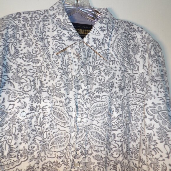 Drysdale's Pearl Snap Paisley Western Wear Shirt Sz LT - Picture 2 of 7